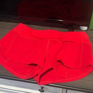 Lululemon Athletica Vibrant Red Athletic Shorts